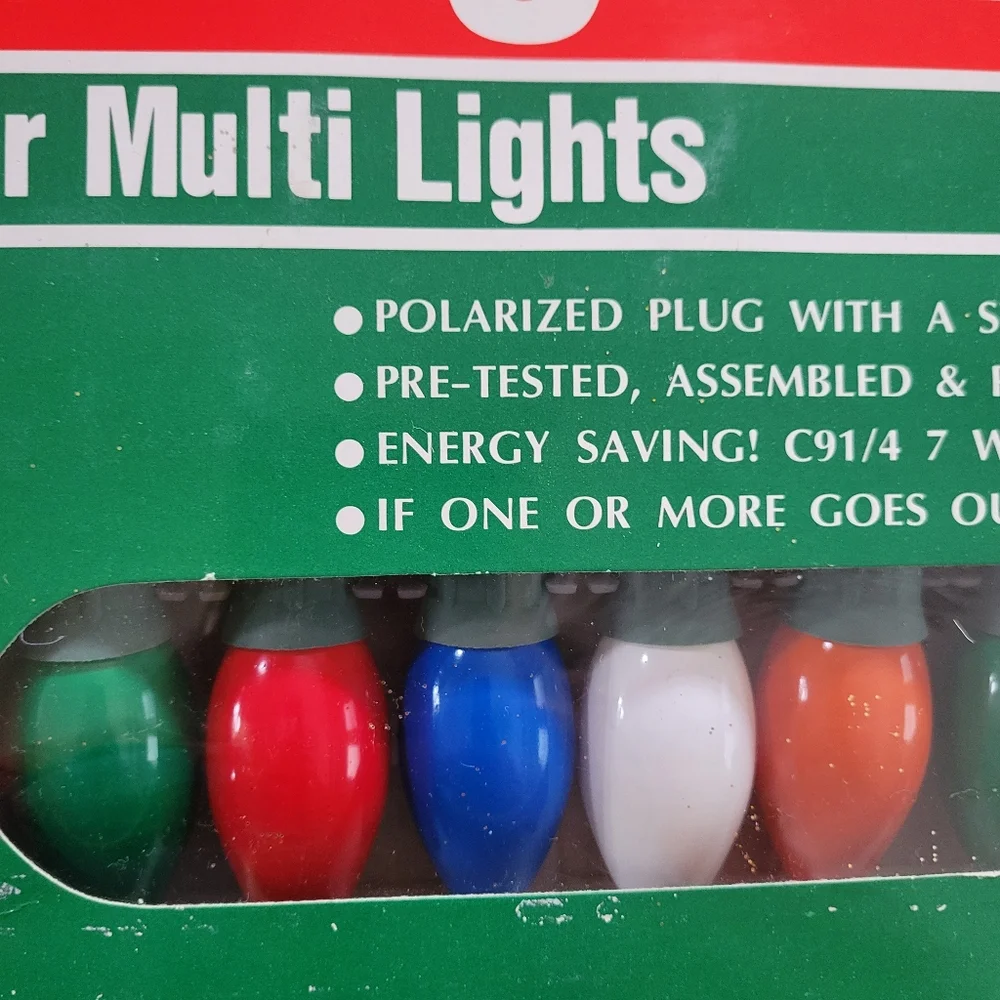 Vintage Outdoor Multi Big Bulb Lights - Great Retro Look ~ NOS in Original Box